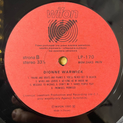 Винтажная виниловая пластинка LP Dionne Warwick Zlote Przeboje (Польша 1990)