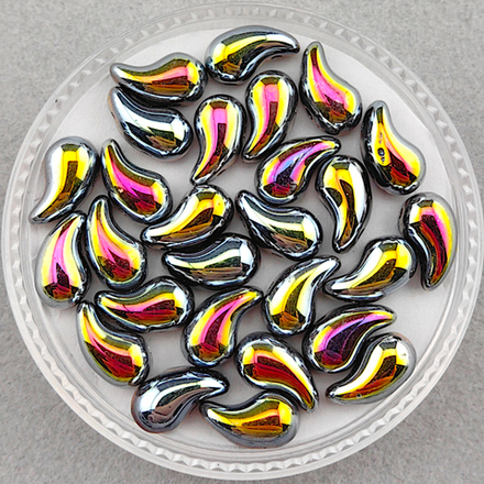 Бусины ZoliDuo 5x8 мм, цвет Черный/Прилив (Jet Marea)