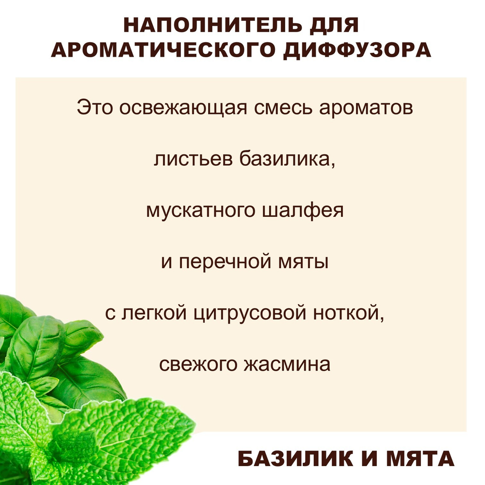 Базилик и Мята - Наполнитель для ароматического диффузора