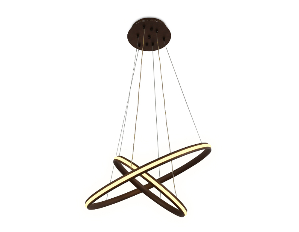 Подвесной светодиодный светильник с пультом FL406 CF кофе 84W D600*1100 (ПДУ РАДИО 2.4)