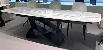 Стол ABSALON 180 ICE AGATE, керамика, стекло / Шоколадное золото каркас, ®DISAUR