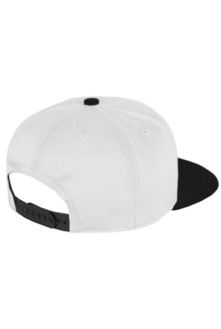Бейсболка белая с черным козырьком и застежкой сзади