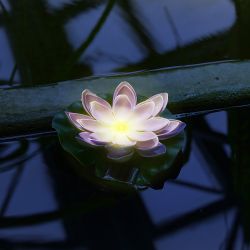 USL-S-828-PT060 PURPLE WATERLILY Садовый светильник на солнечной батарее Фиолетовая кувшинка. Плавающий. 1 светодиода. Теплый белый свет. 1xААA Ni-Mh аккумулятор в-к. IP44. TM Uniel