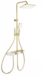 Душевая система с техническим душем WONZON & WOGHAND Shelf, Брашированное золото (WW-B4161-BG)