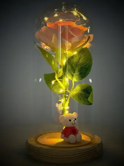 Роза вечная в банке, ночник светильник, подарок на 14 февраля и 8 марта