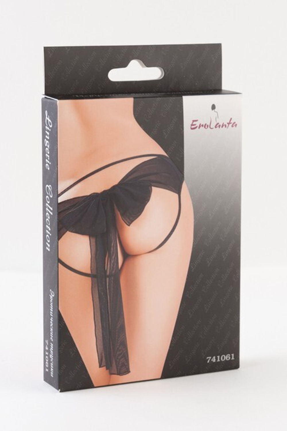 Чёрные контактные трусики с бантом на ягодицах ML (46-48) (Цвет: черный)