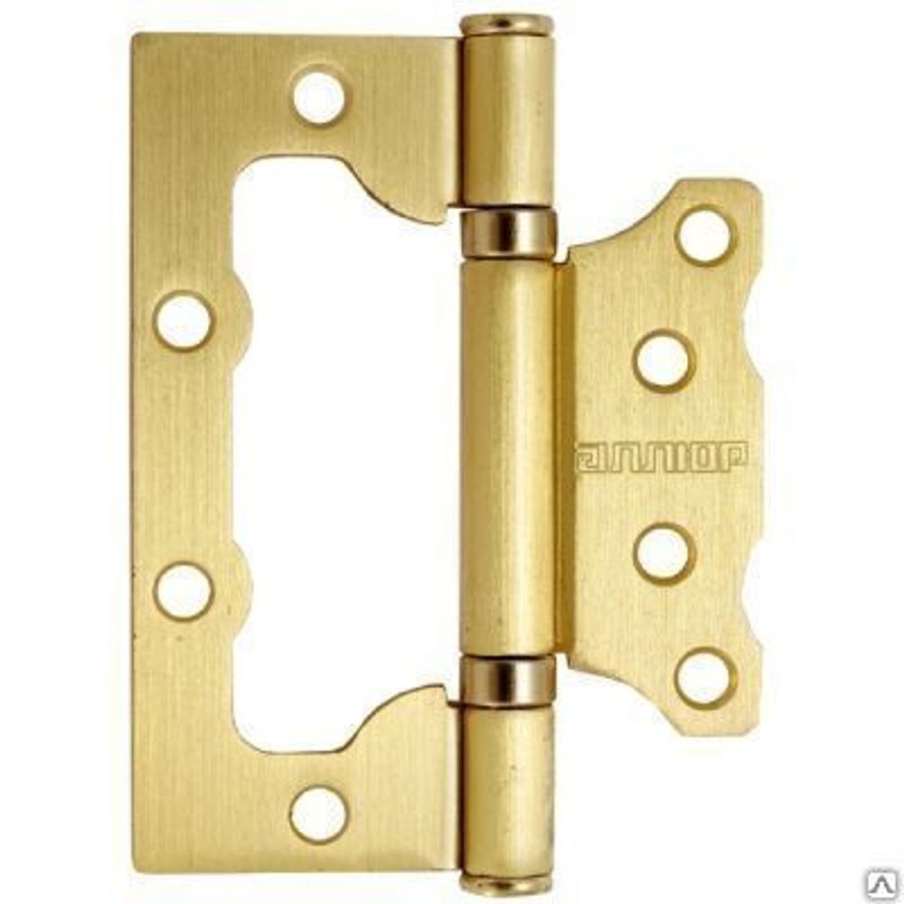 Петля  БЕЗ ВРЕЗКИ  АЛЛЮР  накл. 2BB SBP зол. мат. (цена за 2шт) 100*75  2 подш. БЛИСТЕР / 1 046