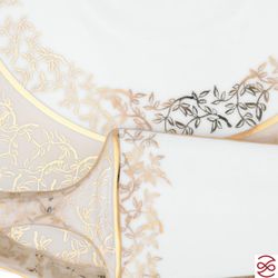 Тарелка для торта с лопаткой Queen's Crown ARISTOKRAT Лист Бежевый см