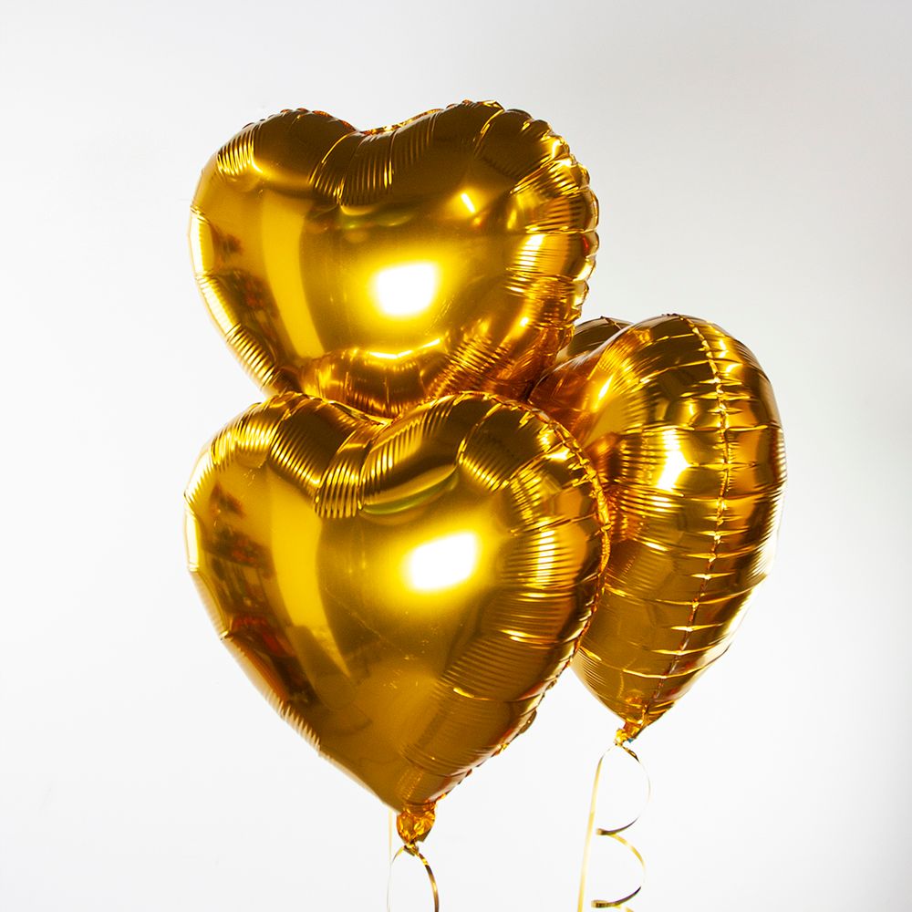 Шар (18"/46 см) Сердце, Золото