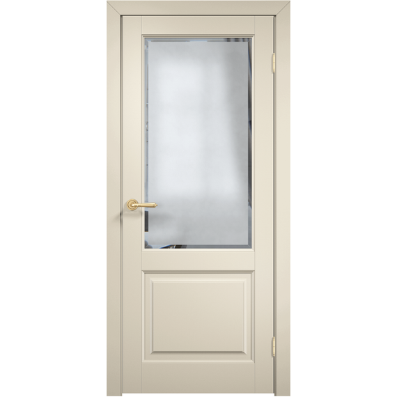 Фото межкомнатной двери эмаль Дверцов Алькамо 2 цвет жемчужно-белый RAL 1013 остеклённая
