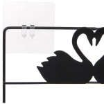 Органайзер металлический подвесной универсальный «ФАНАДЕРО», цвет черный, две полки, с крючками, 25*13*48см (лейбл)