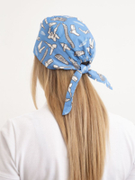 Шапочка медицинская, принт "Кости", синий