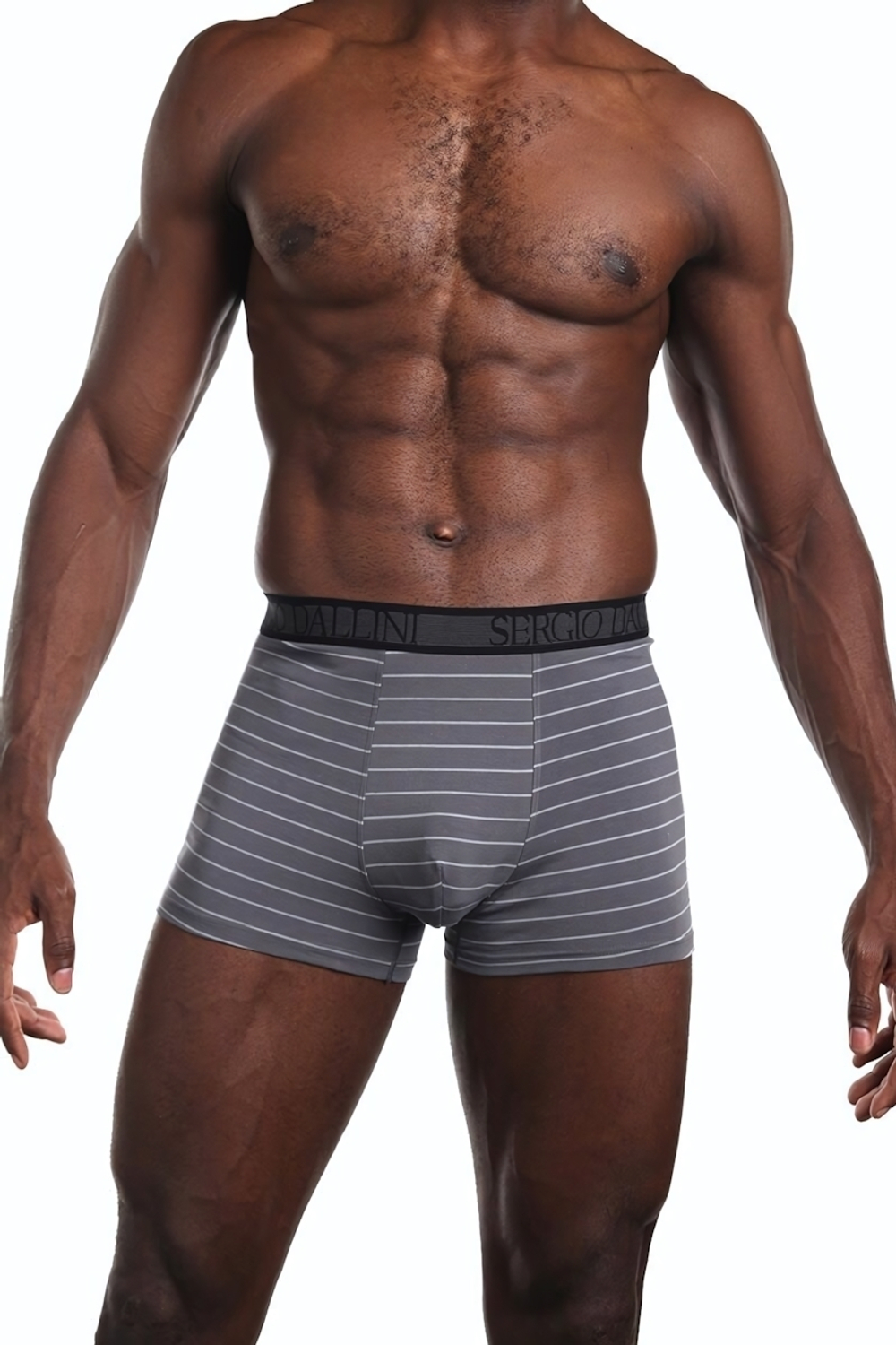 Трусы-боксеры из высококачественного хлопка (Размер: M) (Цвет: серый с белым)