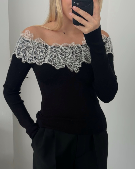 Джемпер с кружевом