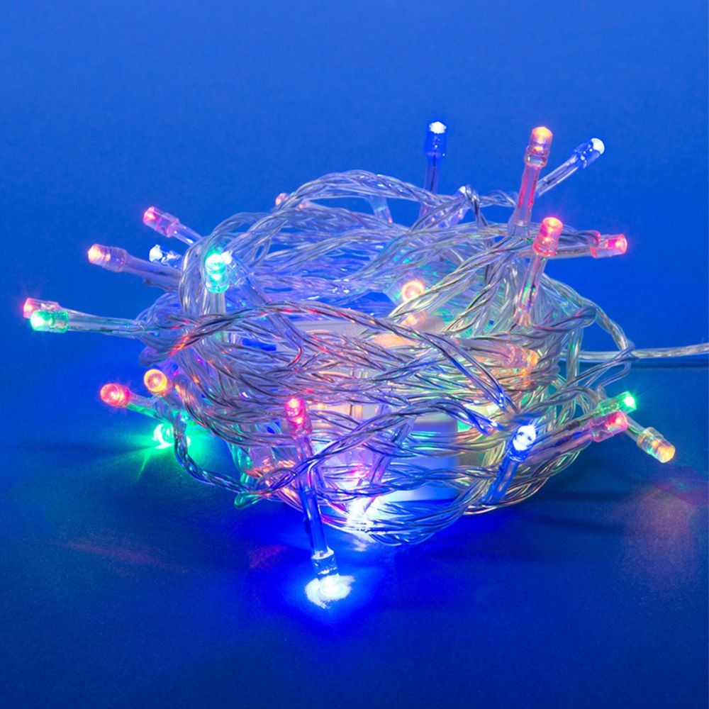 ULD-S0500-050-DTA MULTI IP20 Гирлянда светодиодная с контроллером. 5м. 50 светодиодов. Разноцветный свет. Провод прозрачный. ТМ Uniel