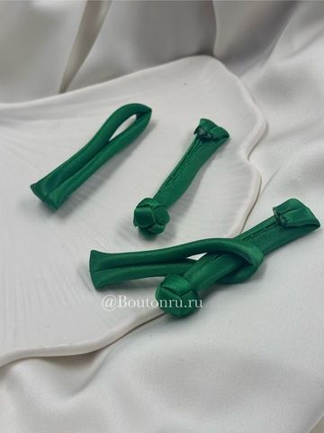 Застежка клевант узел зеленая (китайская пуговица)
