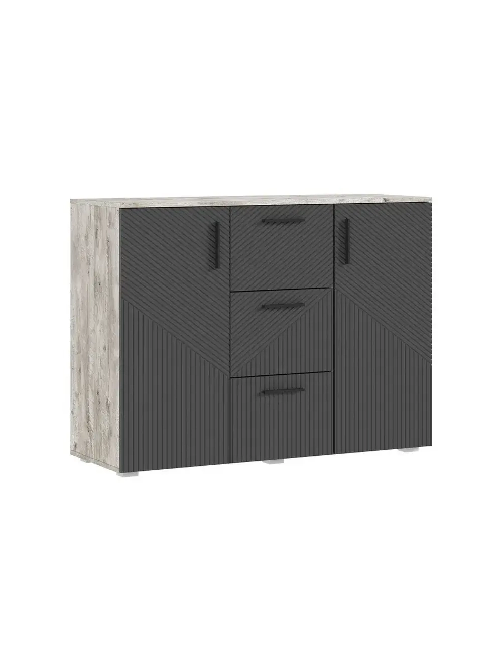 Комод для одежды Браш Графит 3 ящика, 120х45х91 см