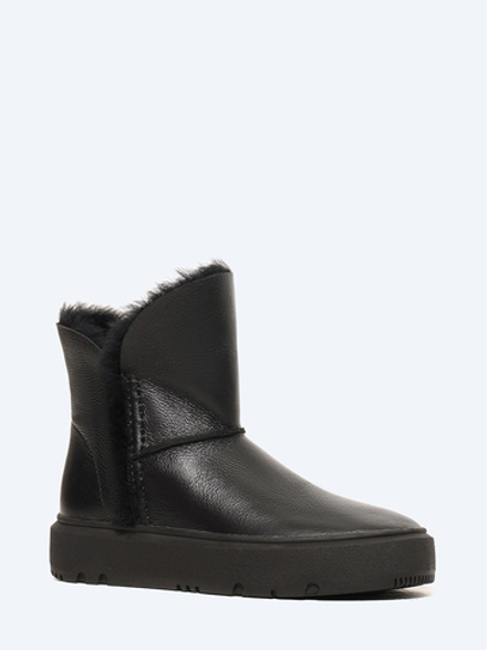 1013785M Полусапоги женский черный+натуральная кожа