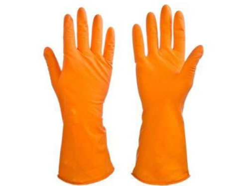 Перчатки резиновые спец. для уборки оранжевые S VETTA