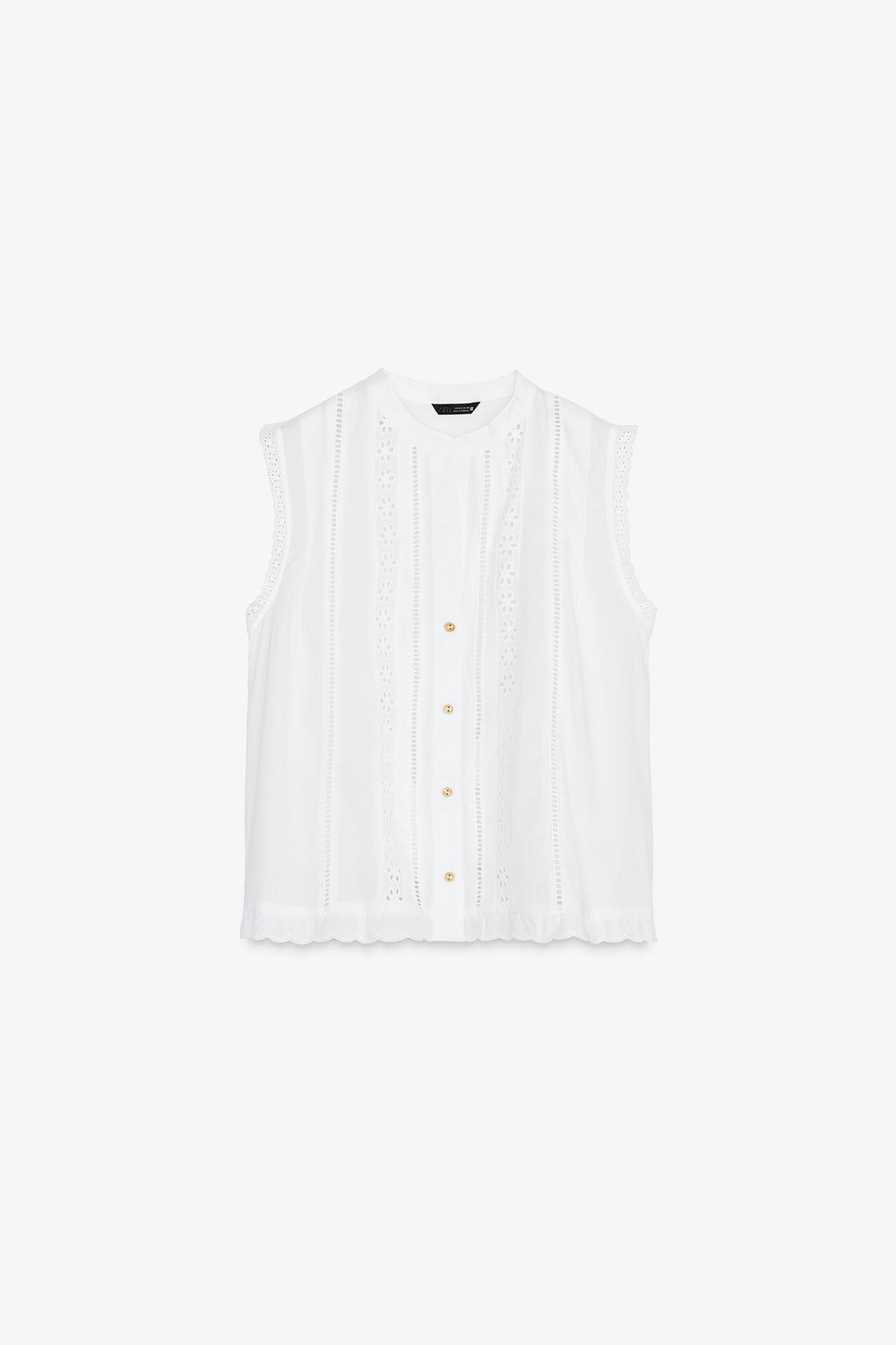 ZARA ТОП В РОМАНТИЧЕСКОМ СТИЛЕ С КРУЖЕВОМ, БЕЛЫЙ