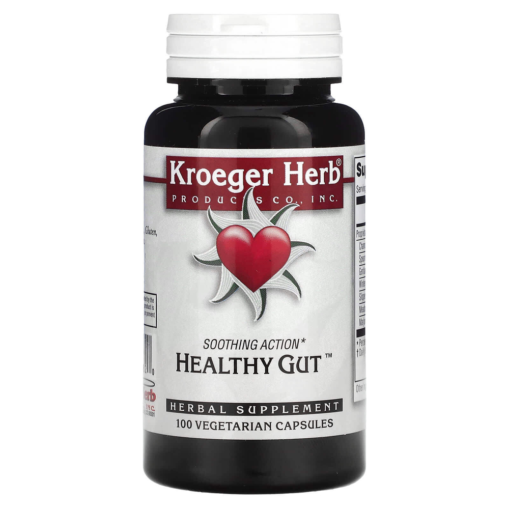 Kroeger Herb Co, Здоровый кишечник, 100 вегетарианских капсул