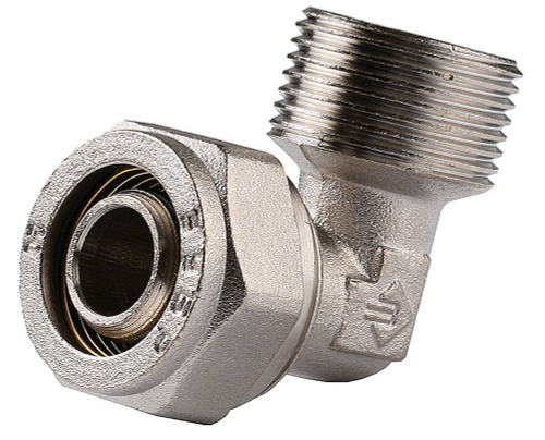 Уголок ЗУБР с наружной резьбой, цанга-штуцер, 3/4″х20х2,0 мм, никель