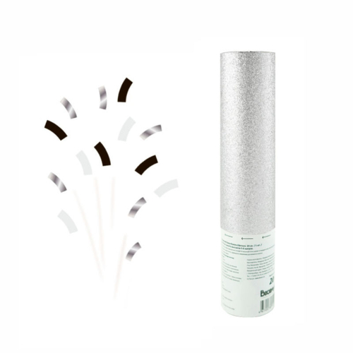 Пневмохлопушка "Серебряный глиттер" Монохромный блеск бумага/фольга