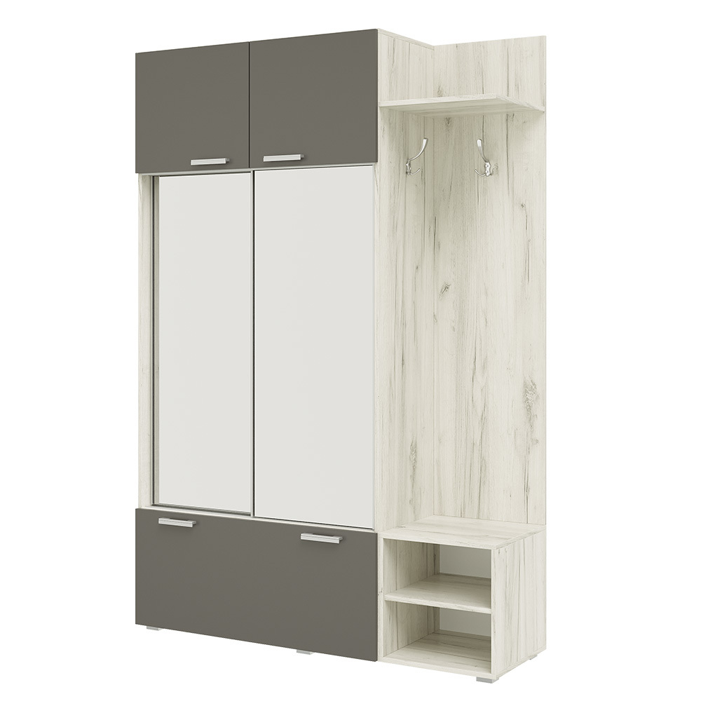 Прихожая Стелла, Графит, Дуб Крафт Белый