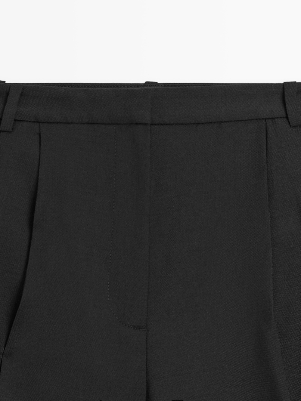 Massimo Dutti Длинные бермуды из 100% шерсти, черный