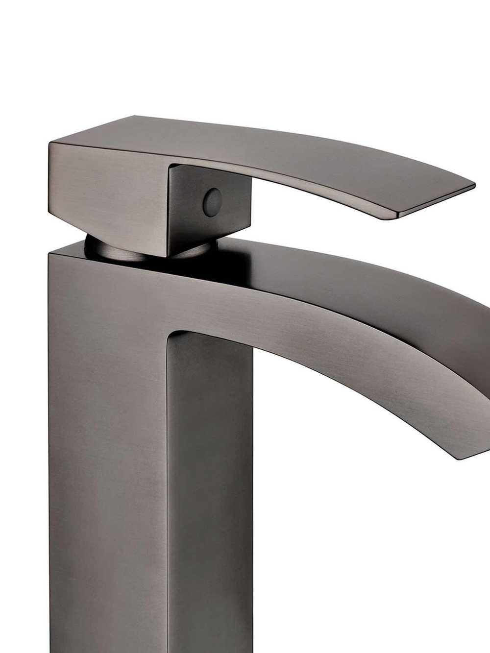 Смеситель универсальный на раковину низкий из латуни "Grocenberg" (графит, квадрат)