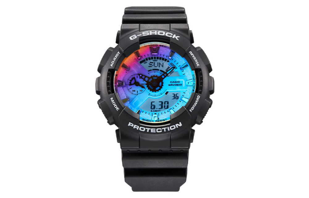 CASIO Men Liquid Crystal/Analog Dual Display Series 55mm Blue Watch GA-110SR-1ADR