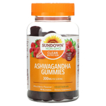 Sundown Naturals, жевательная ашваганда, со вкусом ягодного ассорти, 300 мг, 90 жевательных таблеток (150 мг в 1 жевательной таблетке)