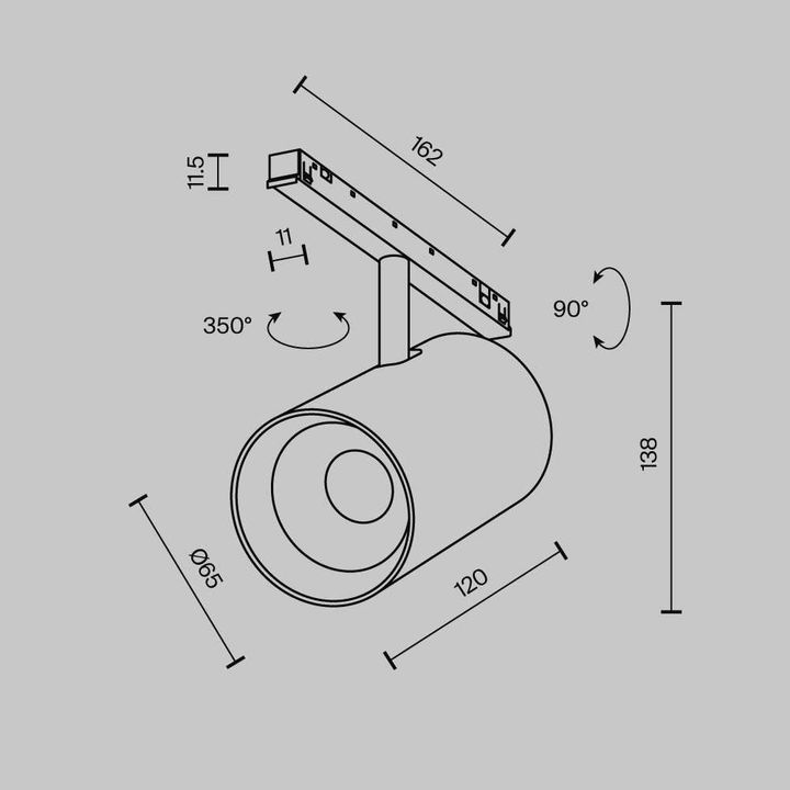 Трековый светильник Maytoni Technical EXILITY X Focus Led TR243-4-18WTW-DD2-B
