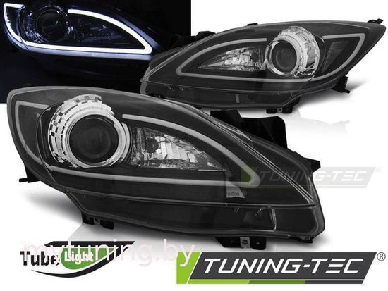 Передние фары tube light black для Mazda 3 MK2