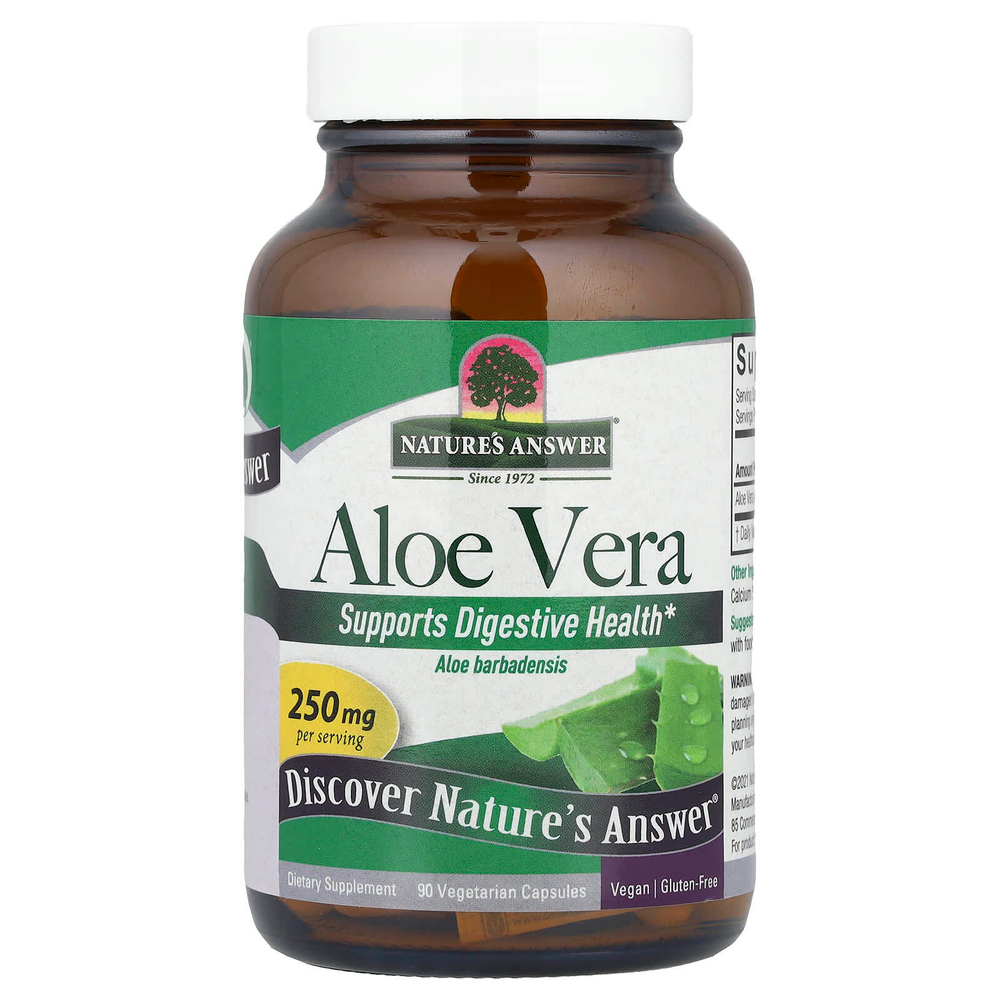 Nature's Answer, алоэ вера, 250 мг, 90 вегетарианских капсул