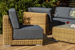 "Капри" трансформирующаяся лаунж-зона из искусственного ротанга, цвет соломенный