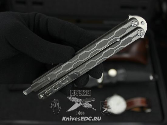 Складной нож REPTILIAN "Плазма-05" c клинком из стали CPM-S35VN, рукоять титан