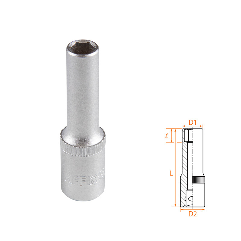AFFIX (AF00130008) Головка торцевая глубокая шестигранная 3/8", 8 мм