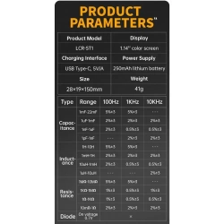 Тестер-пинцет электронных компонентов Fnirsi LCR-ST1