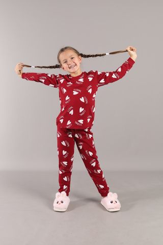 CWKG 50223-24K Пижама для девочки (джемпер, брюки),вишневый