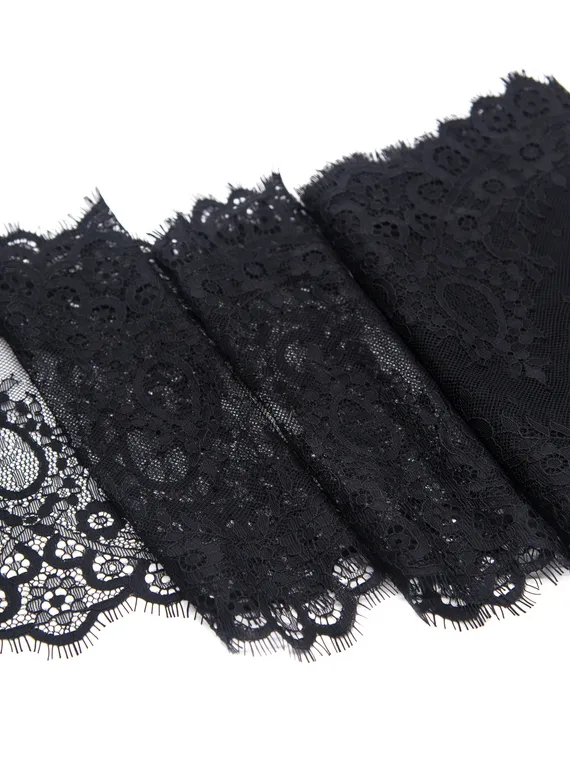 01-54 Кружево шантильи 23 см, черный 170