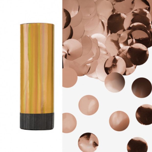 Пневмохлопушка 10 см "Металлизированные круги", золото розовое