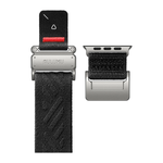 Нейлоновый браслет Aulumu C03 для Apple Watch 44, 45, 46 мм и Ultra 2–3 Браслет в футуристическом стиле с текстильной застёжкой и магнитной пряжкой из титанового сплава с алмазоподобным покрытием. На запястье обхватом 145–225 мм