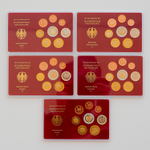 Germany 2002 Proof Coin Sets (A, D, F, G, J)