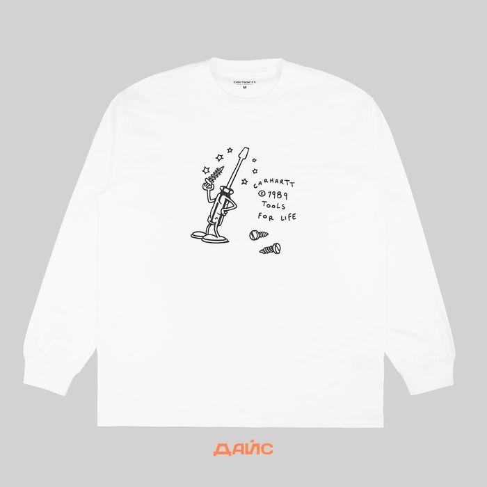Лонгслив мужской Carhartt WIP Tools For Life артикул:I033248_white - купить в магазине Дайс