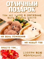 Мягкая игрушка собачка в корзинке плюшевая пудель