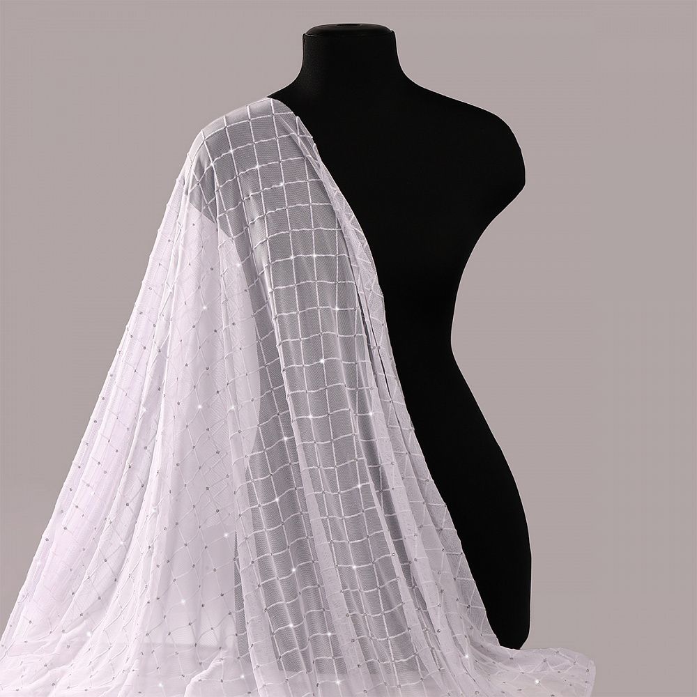 Сетка бельевая эластичная 85 г/м², шир.150 см / 25 метров, с флоком TBY.SZ030218 цв.белый /SZ030218.21/