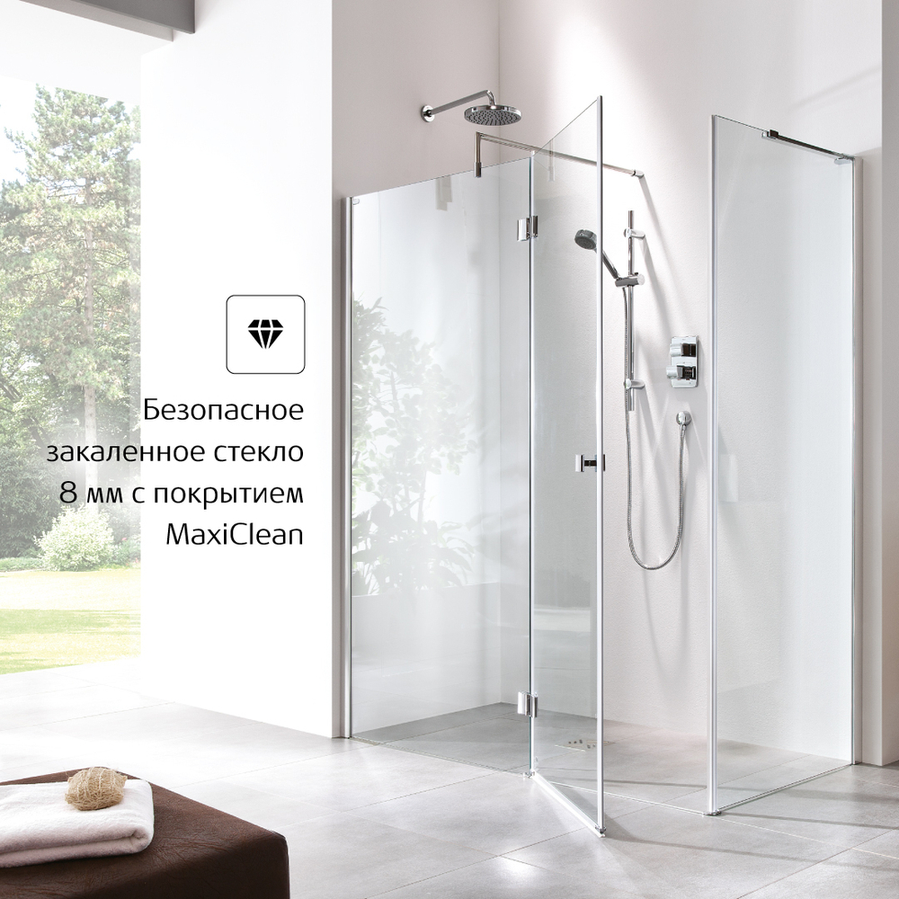 Боковая часть Roca Metropolis 700x1950, прозрачное стекло, профиль xром MP3507012M