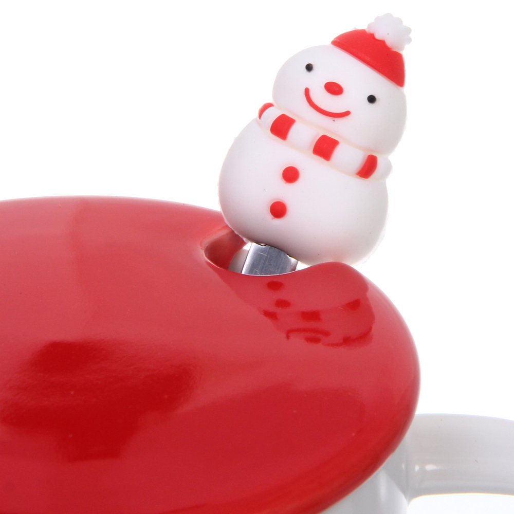 Кружка керамическая 450мл «С рождеством» с крышкой и ложкой