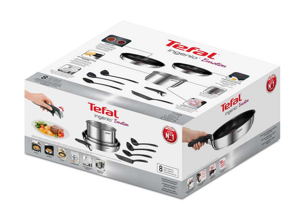 Набор посуды Tefal Ingenio Emotion 8 предметов 22/24/28 см 04209840